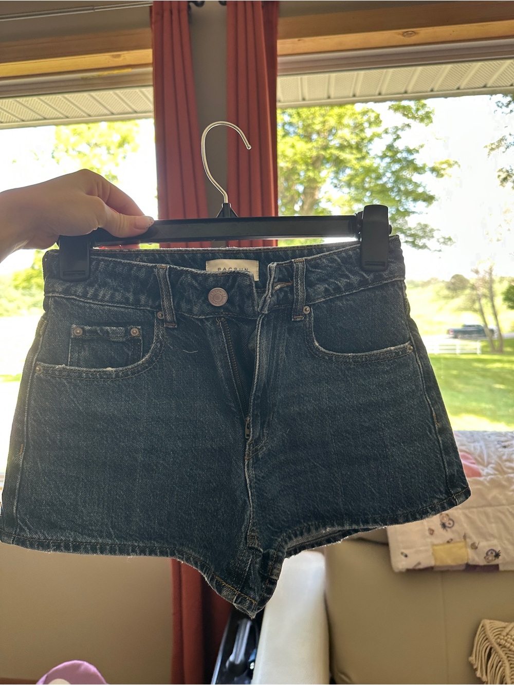 PacSun Dark Blue Denim Jean Shorts - High-Rise Casual Cut
